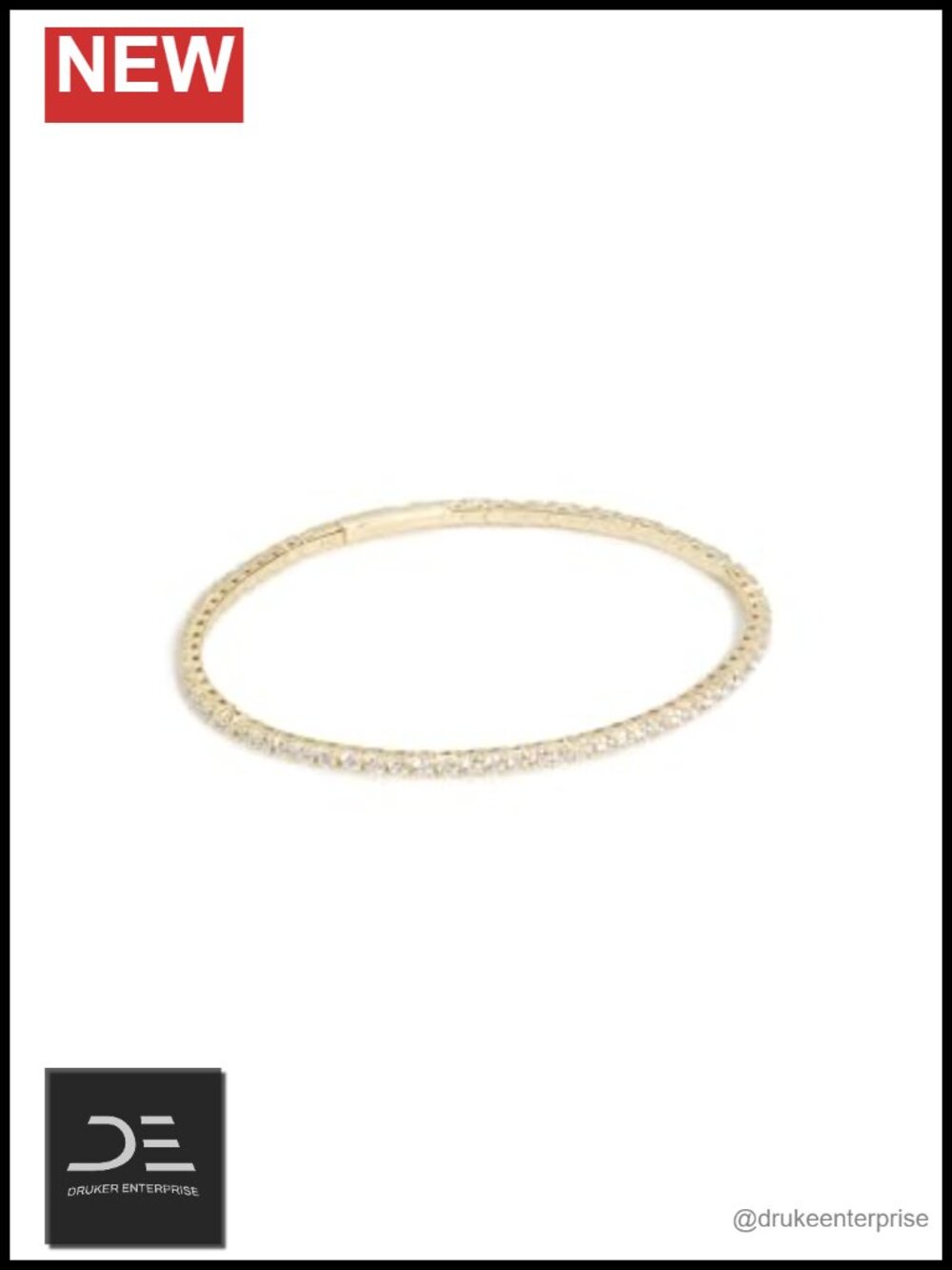 Women's Tennis Bangle Bracelet with Cubic Zirconia in Gold